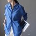 French-style Blue Polo Collar Sun Protection Shirt Women, Loose Casual For Spring And Summer, Long-sleeved Thin_ecoleips.com
