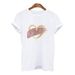 Fashionable Wish Cross-border Pink Heart Retro Simple Casual Cartoon Women's Short-sleeve T-shirt For Summer_ecoleips.com