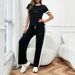 Women's American Style Summer Fashionable And Comfortable Round Neck Short Sleeve T-Shirt And Sweatpants Set Print 8002_ecoleips.com