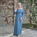 Loriya Long Sleeve Plus-Size Dress – Lace Cuff & Flattering Fit (LR1004, S-XL, Mist Blue/Green/Black/Coffee/Pink)_ecoleips.com