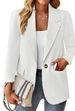2025 European And Amican New Fashion Casual Solid Color Suit With Lapel, Slim Fit, Single Button, Elegant Women's_ecoleips.com