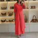 Women's Clothing Summer And Autumn Urban Elegant Cotton And Linen Slim Waist Long Shirt Wide Leg Pants Suit_ecoleips.com