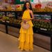 Yellow Halter Neck Backless Dress For Women With High-End Layered Ruffles American Style Long Resort Style Dress_ecoleips.com
