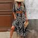 Women's Clothing Loose Women's Elegant Style Random Print Tie Dye Large Swing Dress_ecoleips.com