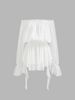 Fashionable Layered Ballet Style Long Sleeve Off-Shoulder Mini Dress for Women Tie Waist Versatile Irregular A-Line Gown_ecoleips.com