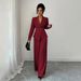 2025 Autumn Style European And American Women's Fashionable Long Sleeved Suit Jacket Straight Leg Pants Top And Bottom Two-piece Set_ecoleips.com