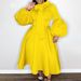 Plus-size Women's Winter With Puff Sleeves, Tie Bow, Large Hem, Party Dress, European And American Style Dress_ecoleips.com