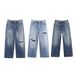 Women's Clothing Classic Mid-Rise Fold-Up Jeans Casual Cotton Solid Color Spring/Autumn Summer Homme Clothing_ecoleips.com