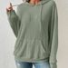 Autumn Women's Knit Cardigan With Hood, Striped Pockets, And Kangaroo-Style Pockets_ecoleips.com
