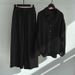 Women's Plus Size Vintage Linen-Look Shirt & High-Waisted Pants Set – Relaxed Fit 2-Piece Outfit In 14 Colors (M-4xl, Wrinkle-Resistant, Breathable)_ecoleips.com