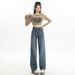 Slim-fit Straight-leg Jeans Women, 2026 Spring New Style, High-waisted Wide-leg Pants For Petite Figures, Loose-fitting_ecoleips.com