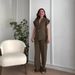 Women's Clothing Spring New Style Temperament Irregular V Neck Top High Waist Trousers Suit Suit_ecoleips.com