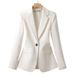 Tailored Slim-Fit Cropped Blazer for Petite Women Office Chic Casual Versatile Jacket_ecoleips.com