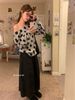 2026 Autumn Lazy Style Women's T Shirt Vintage Wave Point O-neck Knitted Pullover Y2k Harajuku E-girls Black Tops Women Girl_ecoleips.com