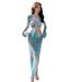 Women's Elegant Flowy Swimsuit Set with Long Sleeve Cover Dress 4-Piece Beachwear for Resort Vacation And Photoshoot_ecoleips.com