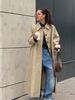 Women's Khaki Trench Coat Spring Autumn Style Mid-Length Single-Breasted British Elegant Outerwear Instagram Worthy_ecoleips.com