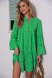 2024 European And American Cross-border Foreign Trade Spring New Women's Printed Gold-embossed Pleated Bell-sleeve Loose_ecoleips.com