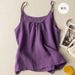 New Summer Camisole Vest For Women, Cotton And Linen Solid Color Base Layer, Outerwear, Artistic Retro Thin Loose Top_ecoleips.com