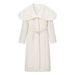 New Women's Clothing Casual Versatile White Woolen Belt Long Trench Coat_ecoleips.com