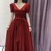 2025 New French Simple V Neck White Satin Light Wedding Dress_ecoleips.com