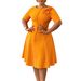 Elegant round Neck Short Sleeve A-Line Dress for Women Versatile Breathable Polyester Blend Work Casual Wear_ecoleips.com
