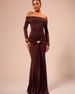 2024 Autumn Winter New European And American Style Women's Fashion Elegant Off-Shoulder Solid Color Long Sleeve Slim Fit_ecoleips.com