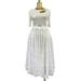 Miyake Gold Foil Slimming Dress For Plus Size Women Elegant African Round Neck Summer_ecoleips.com