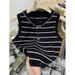 Women's Clothing Pure Desire Hot Girl Style High Waist Navel Baring Short Striped Vest Female Summer New Slim Fit Inner Sleeveless Top_ecoleips.com