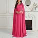 Elegant Off-Shoulder Evening Gown High-Waist Batwing Sleeve Maxi Dress In Vibrant Fuchsia For Red Carpet Galas Weddings (Stretch Poly-Spandex Blend)_ecoleips.com