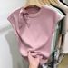 Lace-Up Round Neck Knit Top – Breathable Summer Sleeveless Blouse With 3D Texture (One Size, 4 Colors, Cool-Touch Polyester)_ecoleips.com