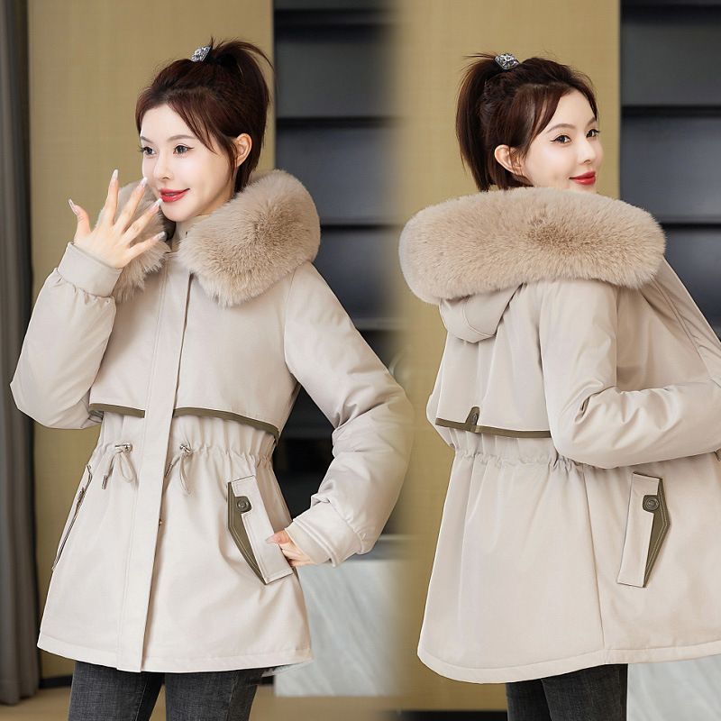 Korean Style Reversible Winter Parka For Women - Detachable Hood, Thick Cotton Padding, Warm & Stylish Outerwear_ecoleips.com