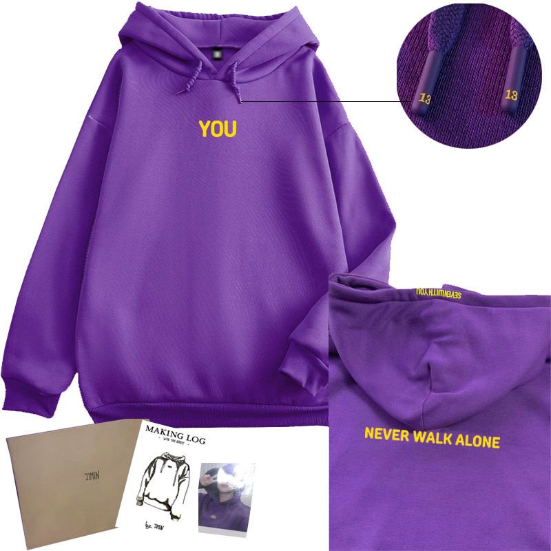Women's Pullover Hoodie Kim Seokjin Namjoon Support Uniform Style Korean Pop Culture Reference Long Sleeve Sweatshirt_ecoleips.com