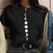 Cross-border Plus-size Summer Fashion Letter Moon Eclipse Short-sleeve Women's T-shirt_ecoleips.com