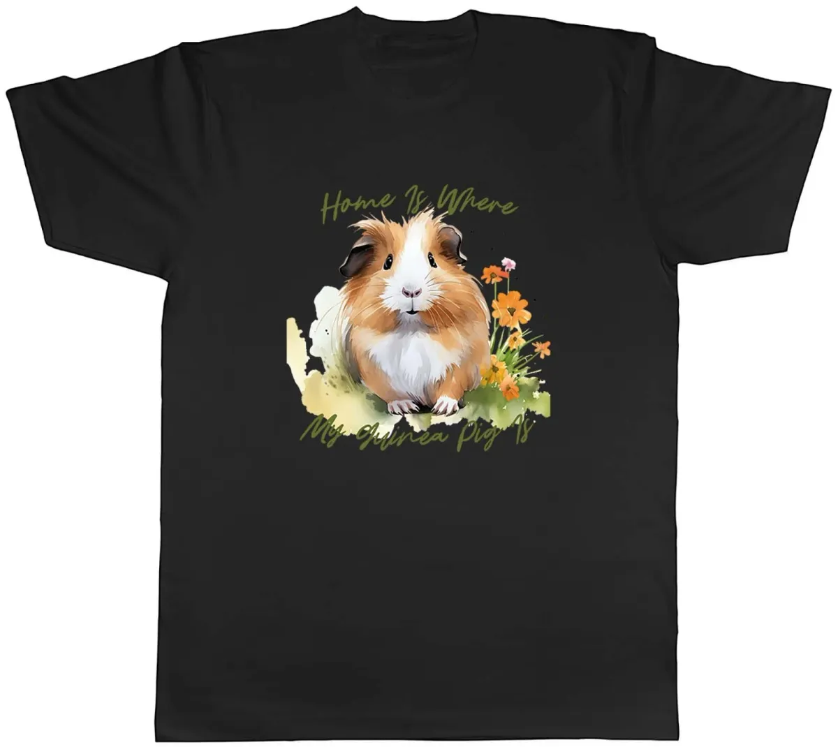 Women's T-Shirts Love Pigs Mens T-Shirt Home Where My Guinea Pig Is Tee Gift_ecoleips.com