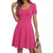 European And American Cross-border Dress For Women In Summer 2026, New White Round Neck Short Sleeved Women's A-line Skirt_ecoleips.com