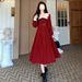 Women's High Waist French Style Age-Reducing College Autumn Winter Dress Mid-Length Plus Size Fat MM Skirt Trendy_ecoleips.com