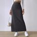 Women's Clothing High Waist Side Slit Slim Fit Knitted Skirt Female Fashion Long Skirt_ecoleips.com