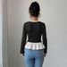 Voya Women's Spring/Summer Color Match Splicing Two Piece Lace Long Sleeve Top Design Sense Slim Fit Round Neck Bottom T-shirt_ecoleips.com