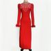 Women's Clothing New Black High Collar Hot Diamond Long Sleeve Feather Slimming Bandage Dress_ecoleips.com