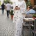 Women's Modest Floral Print Dress Set - Long Sleeve Tiered Maxi Dress With Coordinated Headscarf_ecoleips.com