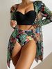 Verve 2025 New Sexy Mesh Bikini Three-Piece Set Push-Up Two-Piece Printed Swimsuit For Women_ecoleips.com