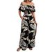 Vacation Style Jumpsuit Summer Women's Printed Off-Shoulder Top And Wide-Leg Pants Set_ecoleips.com