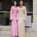 Long Flare Sleeved Maxi Floor-Length Dress Summer Solid Fashion Casual Office Lady Dresses For Women Slim Sexy Lace-up Vestidos_ecoleips.com