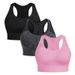 European And American Plus-size Solid Color Sports Bra Vest, Beautiful Back, Shockproof, For Outdoor Running, Yoga,_ecoleips.com
