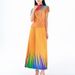 Women's Clothing rainbow print short sleeved loose skirt women's two piece suit_ecoleips.com