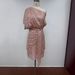 European And American Women's Party Club One-Shoulder Ribbon Toast Fashion Trendy Mesh Sequin Dress_ecoleips.com