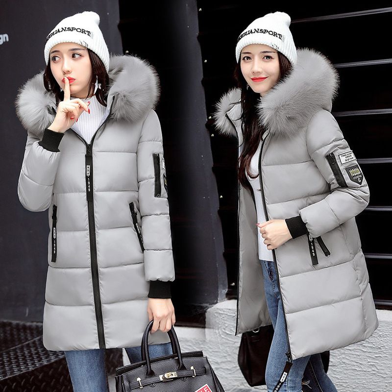 Chic Faux-Fur Trimmed Quilted Coat – Slim-Fit Winter Jacket For Women (M-4XL, Zip Front, White/Pink/Red/Grey/Green/Black, Fox Collar)_ecoleips.com