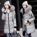 Chic Faux-Fur Trimmed Quilted Coat – Slim-Fit Winter Jacket For Women (M-4XL, Zip Front, White/Pink/Red/Grey/Green/Black, Fox Collar)_ecoleips.com
