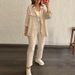 Plus Size Women's Clothing Double-layer Crepe Loose Large Size Lapel Long-sleeved Shirt Casual Suit_ecoleips.com