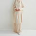 Muslim Plus Size Two-Piece Arabic Robe Solid Color Long Sleeve Set Dress Loose_ecoleips.com